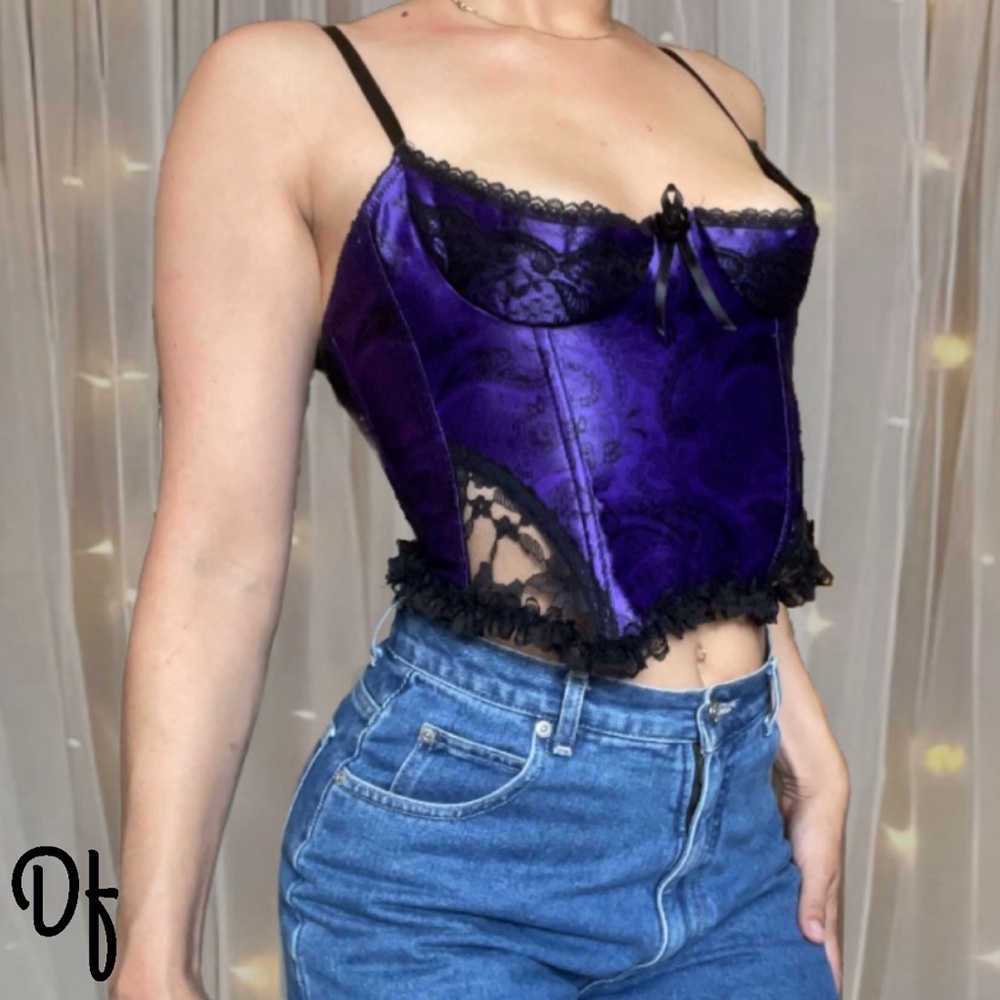 Vintage Fredrick’s Purple Lace Corset Top Size 34 Top